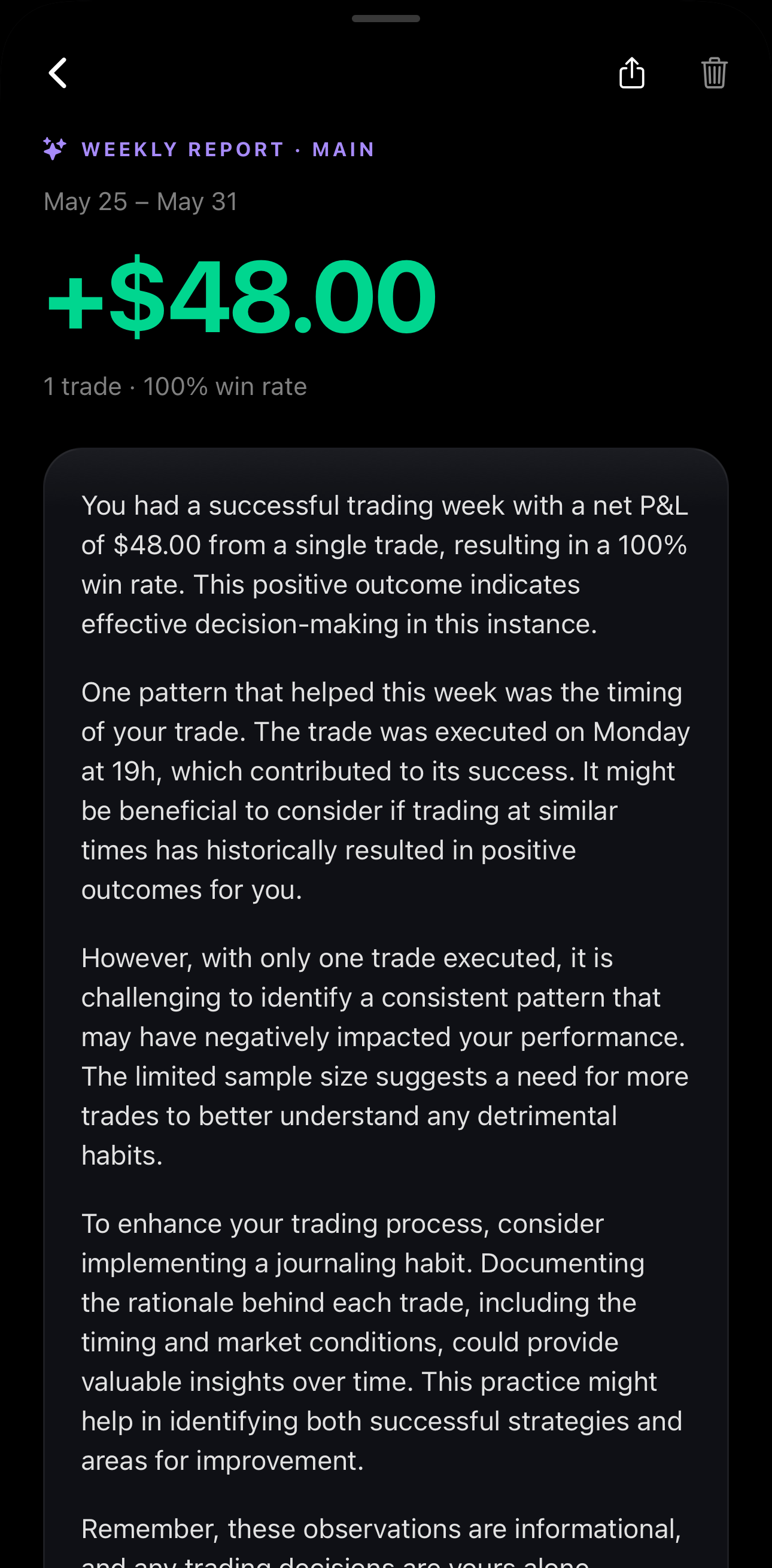 Klynd weekly AI performance report