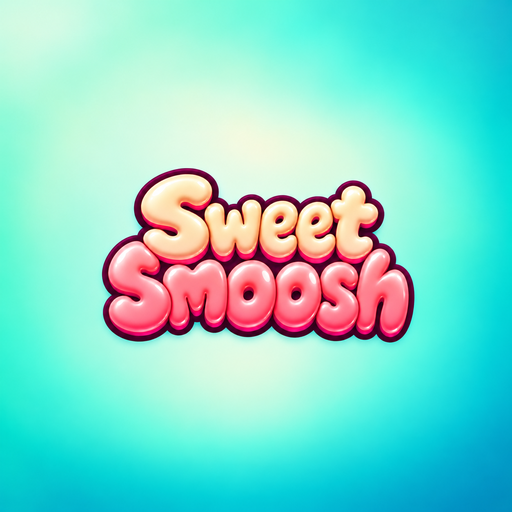Sweet Smoosh, in cream and pink bubbly lettering on a blue-green background